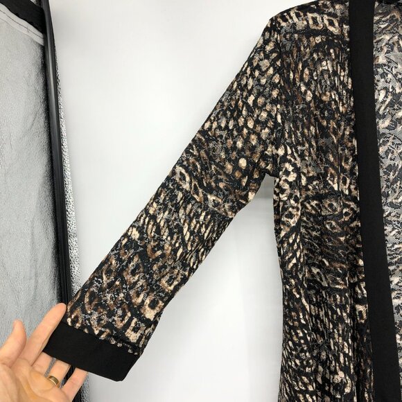 Initiatives Brown Abstract Patterned Robe Cardigan size M - Picture 6 of 15